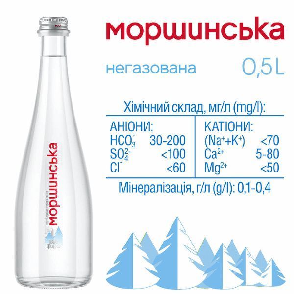 Минеральная вода Моршинская Премиум 0.5 л негазированная, стекло 18140006 фото