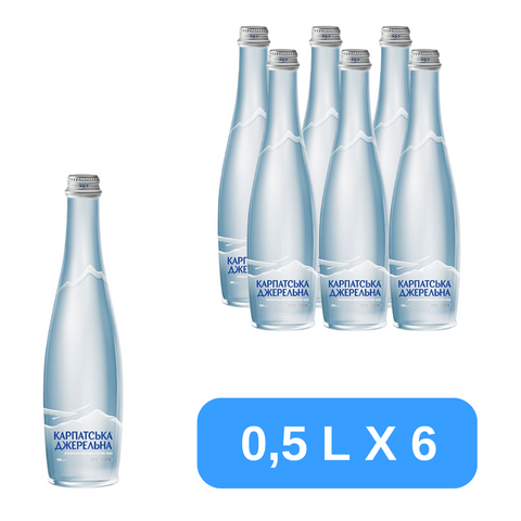 Карпатская Джерельна, 0,5 л, Вода минеральная, негазированная, стекло/ящик 06102453 фото