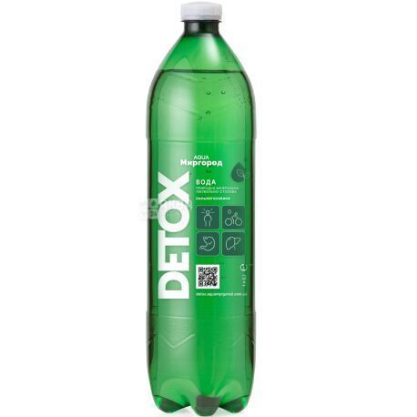 Detox Aqua Миргород, 1 л, минеральная вода сильногазированная, лечебно-столовая, ПЭТ 0000001 фото