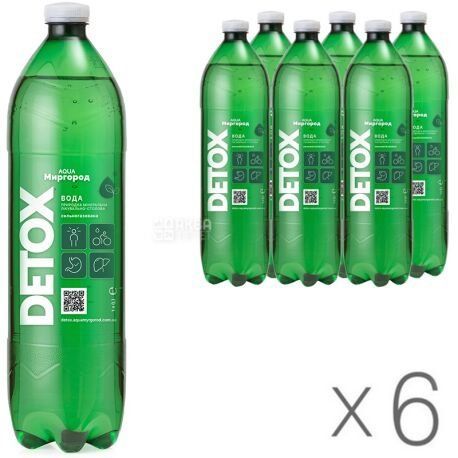 Detox Aqua Миргород, 1 л, минеральная вода сильногазированная, лечебно-столовая, ПЭТ 0000001 фото