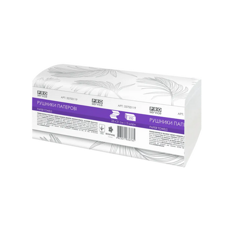 PRO service Comfort Бумажное полотенце V-сложение, двухслойное, 150 шт., белое (20 шт./ящ) 33700117 фото