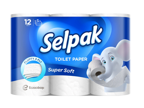 Туалетная бумага Selpak Белая 3 слоя 12 рулонов 22651155 фото