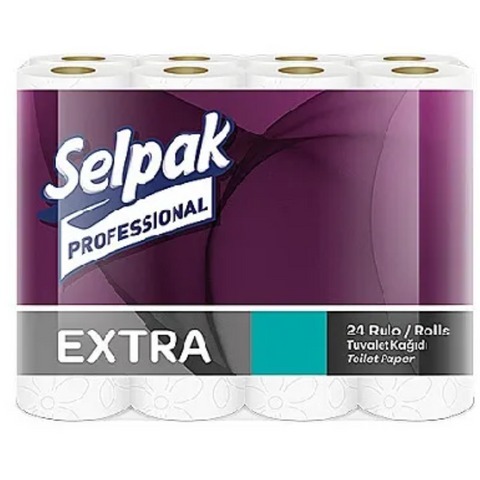 Selpak Professional Extra Туалетная бумага целлюлозная, 2-слойная, 24 рулона (3 уп./ящ) 32761833 фото