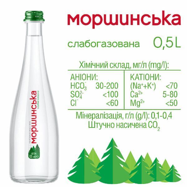 Минеральная вода Моршинская Премиум 0.5 л слабогазированная, стекло 40422135 фото